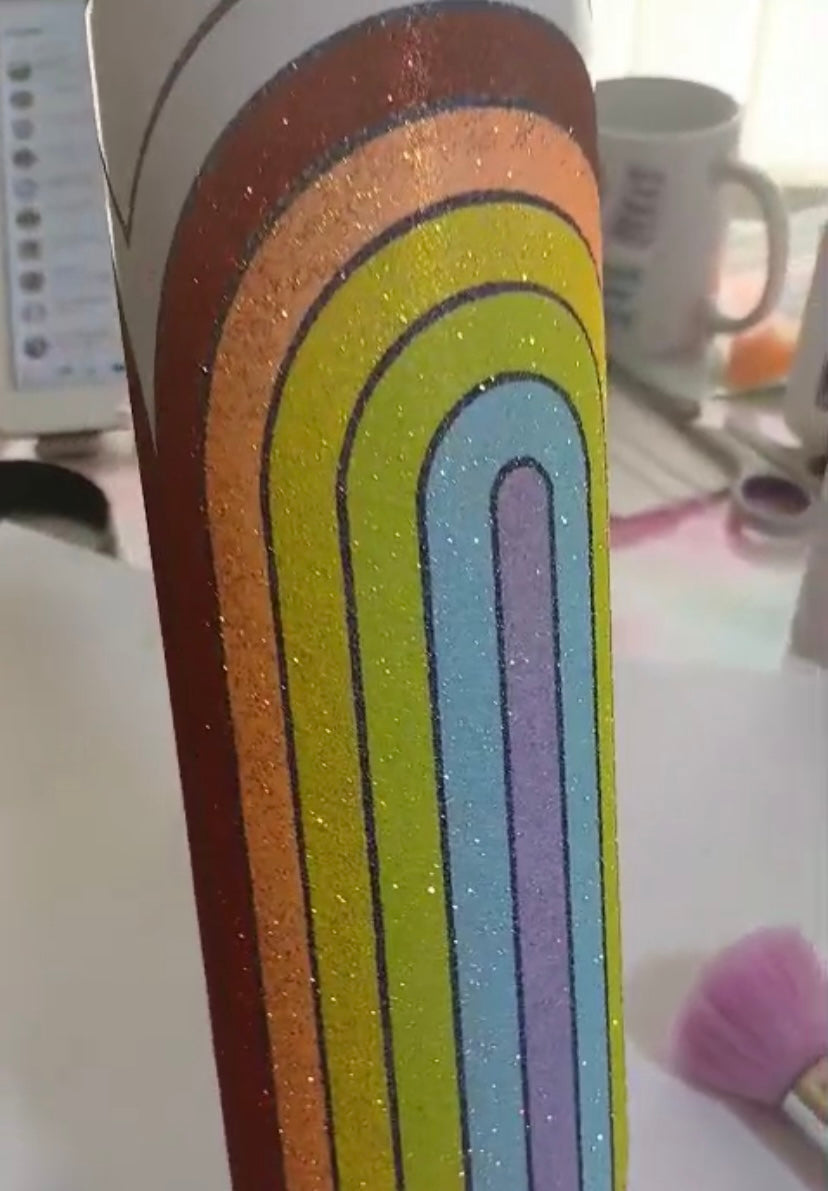 Rainbow epoxy tumbler